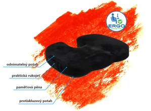 Podsedák, pod zadok, ergonomický, čierny, pamäťová pena, Powerton
