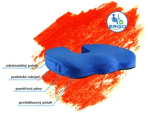 Podsedák, pod zadok, ergonomický, modrý, pamäťová pena, Powerton