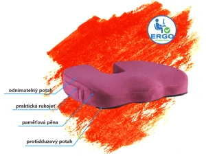 Podsedák, pod zadok, ergonomický, vínovo červený, pamäťová pena, Powerton