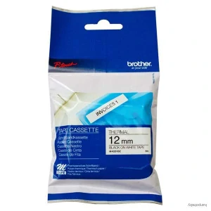 Brother originál páska do tlačiarne štítkov, Brother, TM-K231, čierny tlač/biely podklad, nelaminovaná, 8m, 12mm