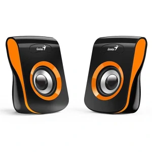 Genius reproduktory SP-Q180, 2.0, 6W, čierno-oranžové, regulácia hlasitosti, stolový, 150Hz-20kHz