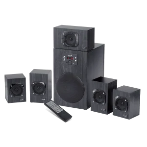 Genius reproduktory SW-HF 5.1 4500 v2, 5.1, 125W, čierne, diaľkové ovládanie, domáce kino, 3,5 mm jack, 40Hz~20kHz