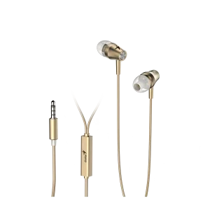 Genius HS-M360, slúchadlá, bez ovládania hlasitosti, zlaté, špuntové typ 3.5 mm jack