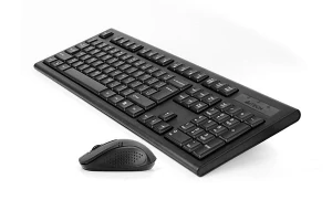 A4Tech 7100N, sada klávesnice s bezdrôtovou optickou myšou, AAA, CZ, klasická, 2.4 [Ghz], bezdrôtová, čierna
