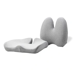 Set bedrovej opierky a podsedáka, ergonomický, šedý, pamäťová pena, Powerton