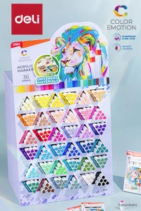 Deli, Súprava 36 ks Akrylový Popisovač Color Emotion, Mix 36 farieb