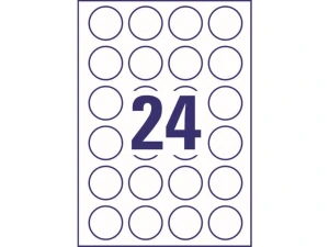 Avery Zweckform etikety 40mm, A4, biele, 24 etikiet, balené po 100 ks, L3415-100, pre laserové a atramentové tlačiarne, kopírky