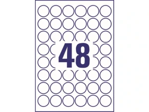 Avery Zweckform etikety 30mm, A4, matné, biele, 48 etikiet, veľmi odolné, balené po 20 ks, L4716-20