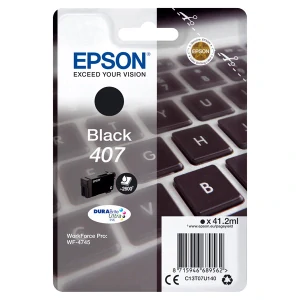 Epson originál ink C13T07U140, 407XL, black, 2600str., 41.2ml