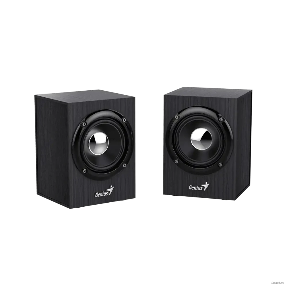 Genius reproduktory SP-HF385BT, 2.0, 4W, čierne, regulácia hlasitosti, BT, drevené, 3,5 mm jack/ bluetooth, 150Hz-20kHz