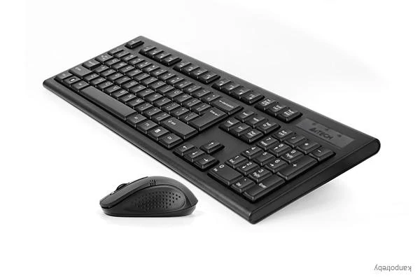 A4Tech 7100N, sada klávesnice s bezdrôtovou optickou myšou, AAA, CZ, klasická, 2.4 [Ghz], bezdrôtová, čierna