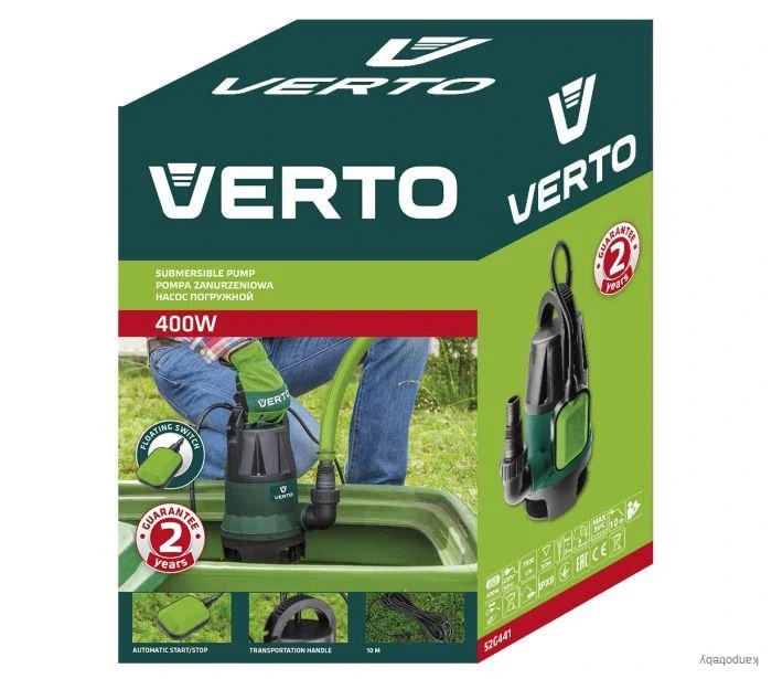 Verto ponorné vodné čerpadlo 52G441, 400W, 7500l/hod., 5m
