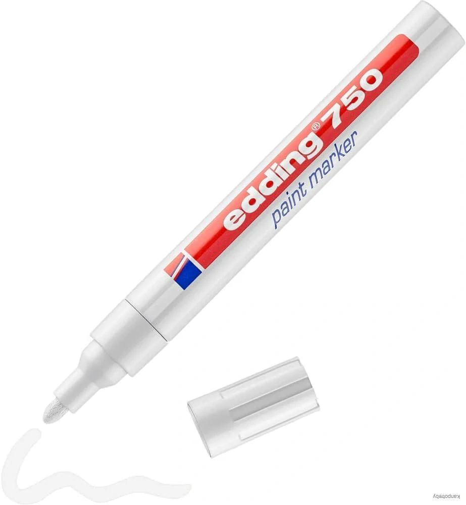 Permanentný lakový popisovač, 2-4 mm, EDDING "750", biely/10 ks