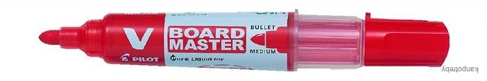 Popisovač na tabule, 2,3 mm, kužeľový, PILOT "V-Board Master", červený/10