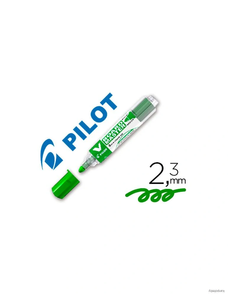 Popisovač na tabule, 2,3 mm, kužeľový, PILOT "V-Board Master", zelený/10