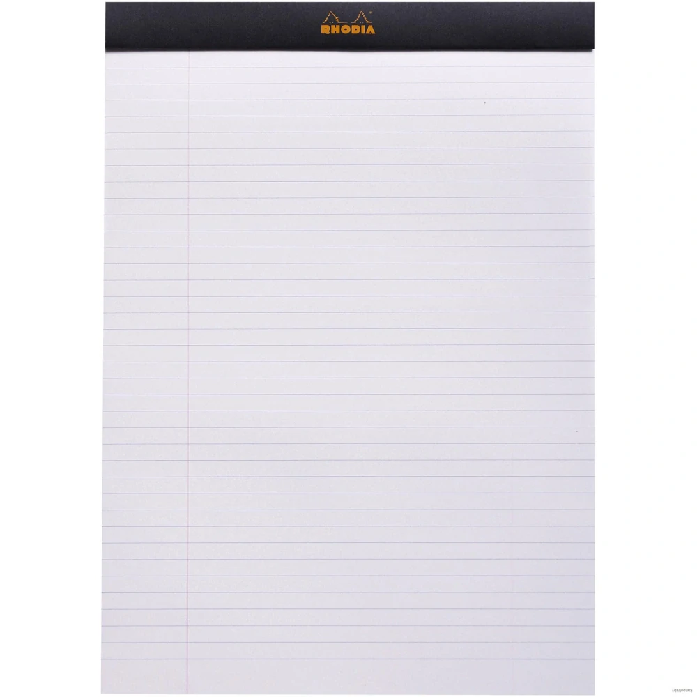 Poznámkový blok Rhodia Basics, A4, 80 listov, linajkový, čierny, Clairefontaine