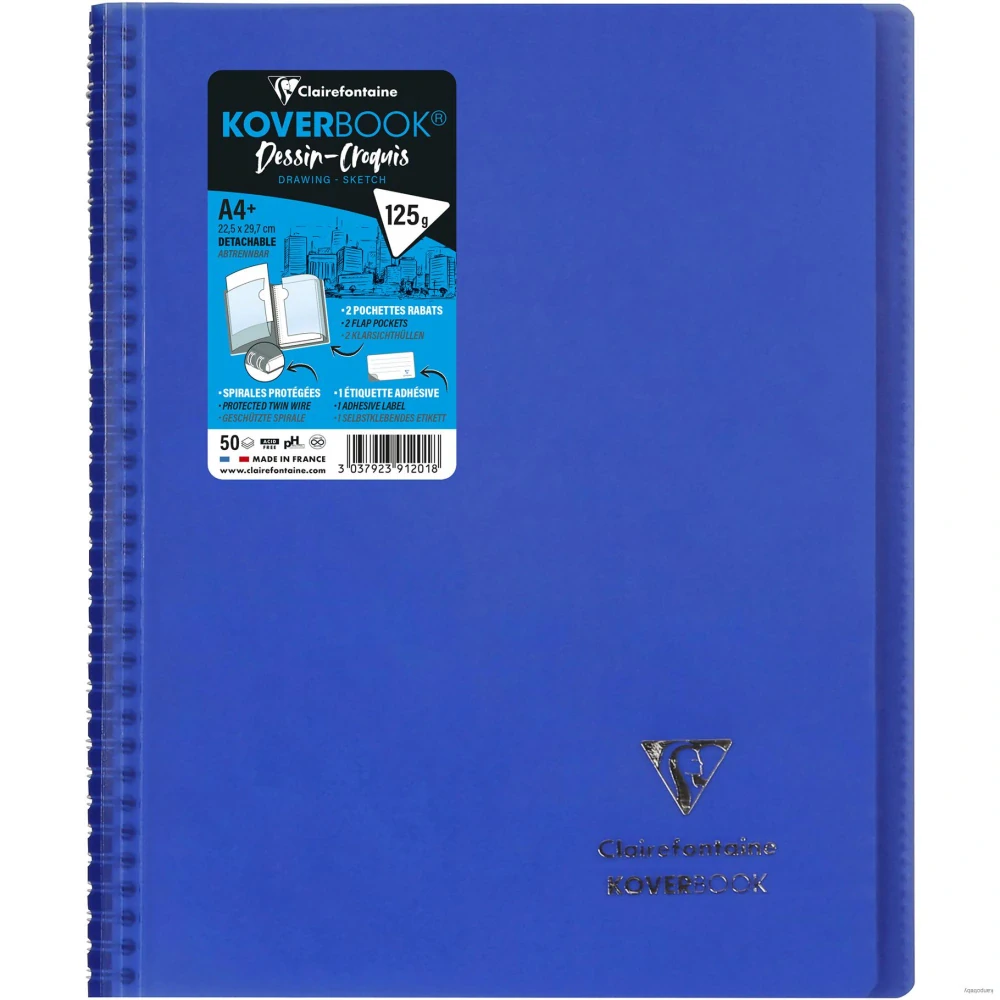 Zápisník Clairefontaine Koverbook Bright A4+, čistý, 50 listov