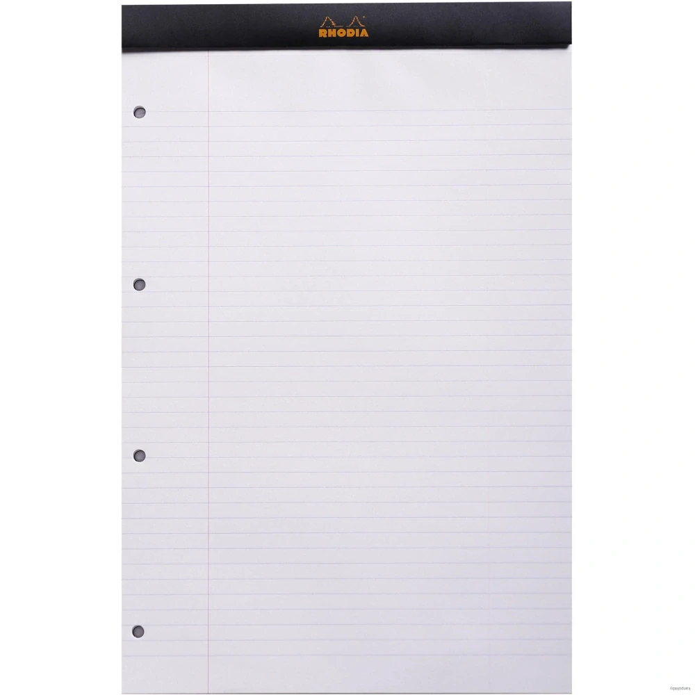 Poznámkový blok Rhodia Basics, A4+, 80 listov, linajkový, čierny, Clairefontaine