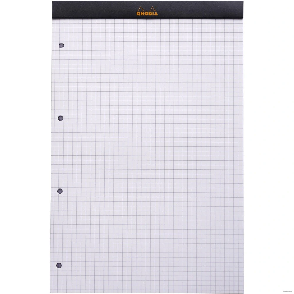 Poznámkový blok Rhodia Basics, A4+, 80 listov, štvorčekový, čierny, Clairefontaine
