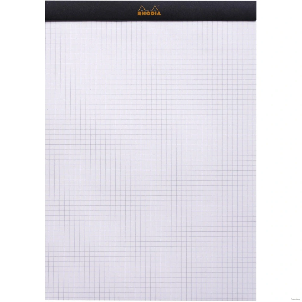 Poznámkový blok Rhodia Basics, A4, 80 listov, štvorčekový, čierny, Clairefontaine