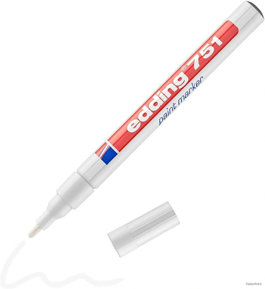 Lakový popisovač, 1-2 mm, EDDING "751", biely/10 ks