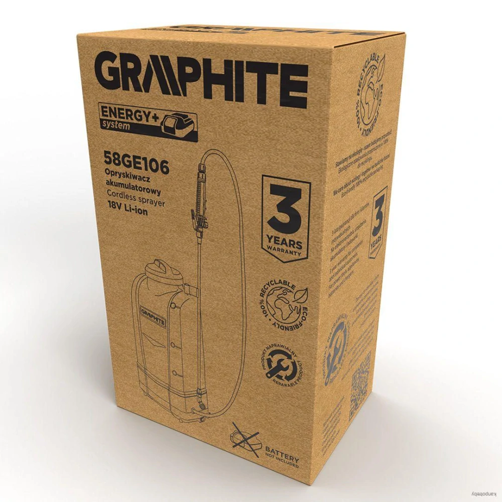 Graphite postrekovač bez aku 58GE106, 15l, 3bar