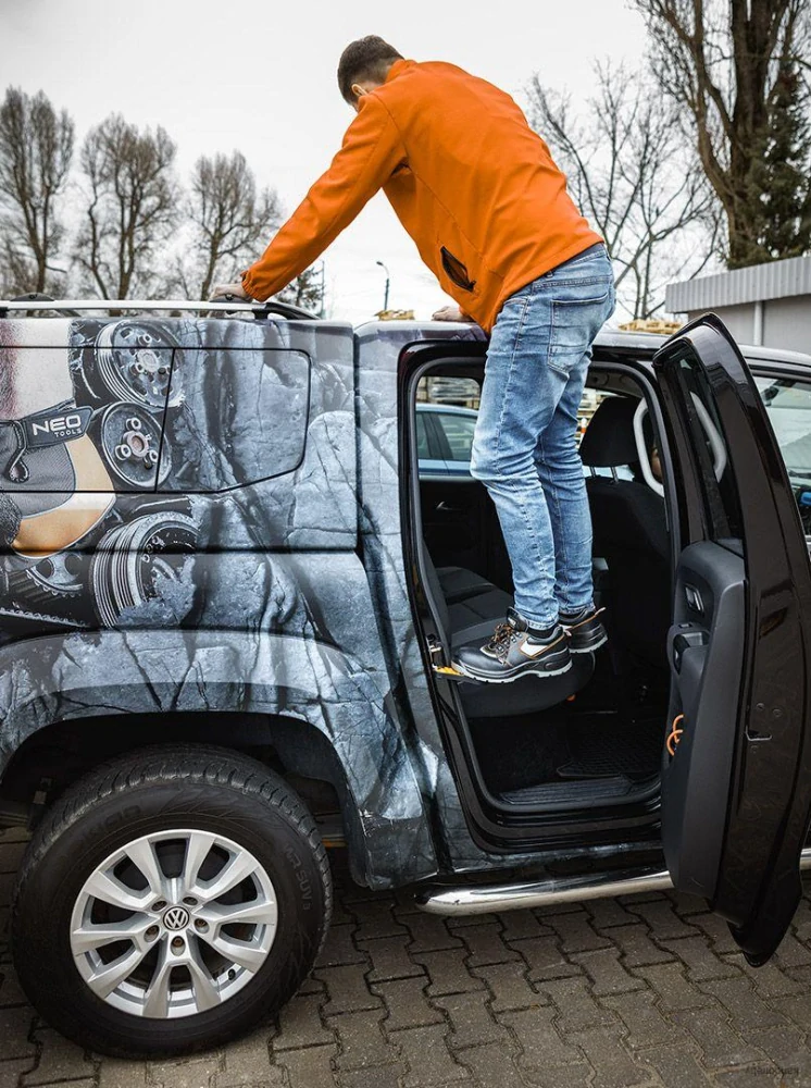 Auto schodík 3v1 NEO TOOLS oranžová, nosnosť až 230 kg, protišmyková základňa
