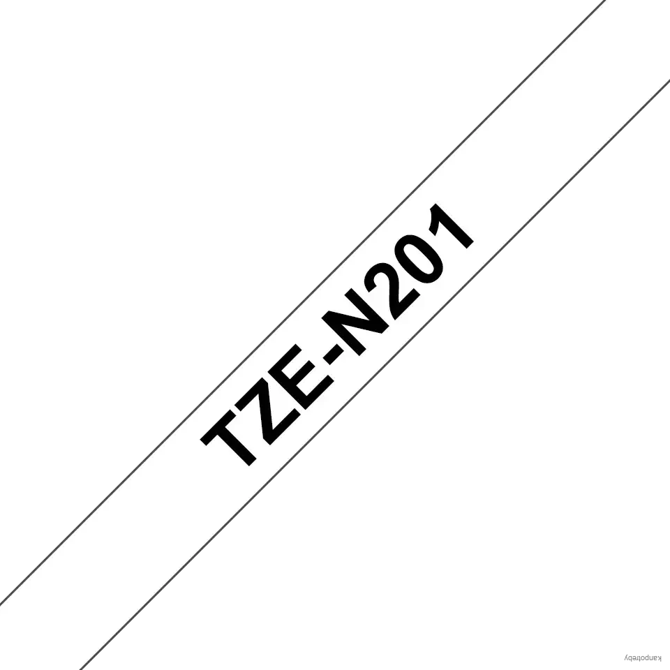 Brother originál páska do tlačiarne štítkov, Brother, TZE-N201, čierny tlač/biely podklad, nelaminovaná, 8m, 3.5mm
