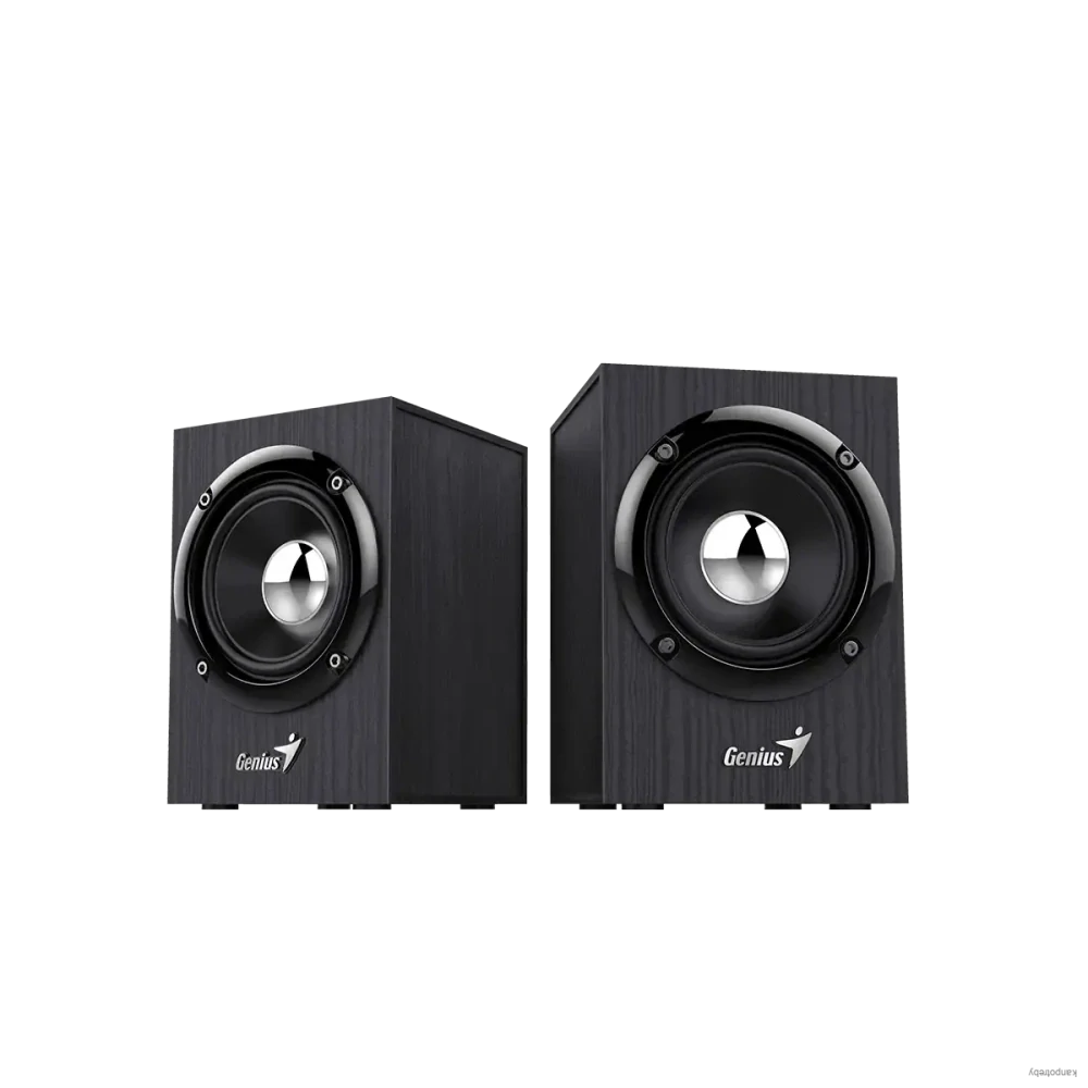 Genius reproduktory SP-HF385BT, 2.0, 4W, čierne, regulácia hlasitosti, BT, drevené, 3,5 mm jack/ bluetooth, 150Hz-20kHz