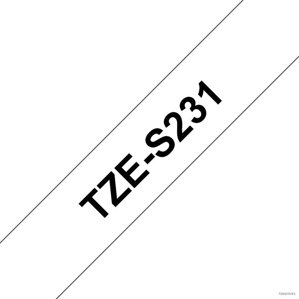 Brother originál páska do tlačiarne štítkov, Brother, TZE-S231, čierny tlač/biely podklad, laminovaná, 8m, 12mm, extrémne adhezívn