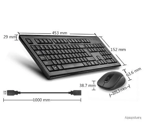 A4Tech 7100N, sada klávesnice s bezdrôtovou optickou myšou, AAA, CZ, klasická, 2.4 [Ghz], bezdrôtová, čierna