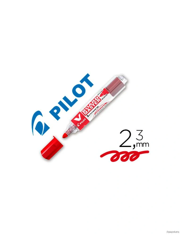 Popisovač na tabule, 2,3 mm, kužeľový, PILOT "V-Board Master", červený/10