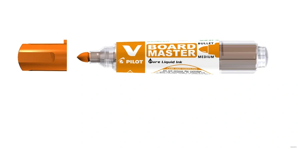 Popisovač na tabule, 2,3 mm, kužeľový, PILOT "V-Board Master", oranžový/10