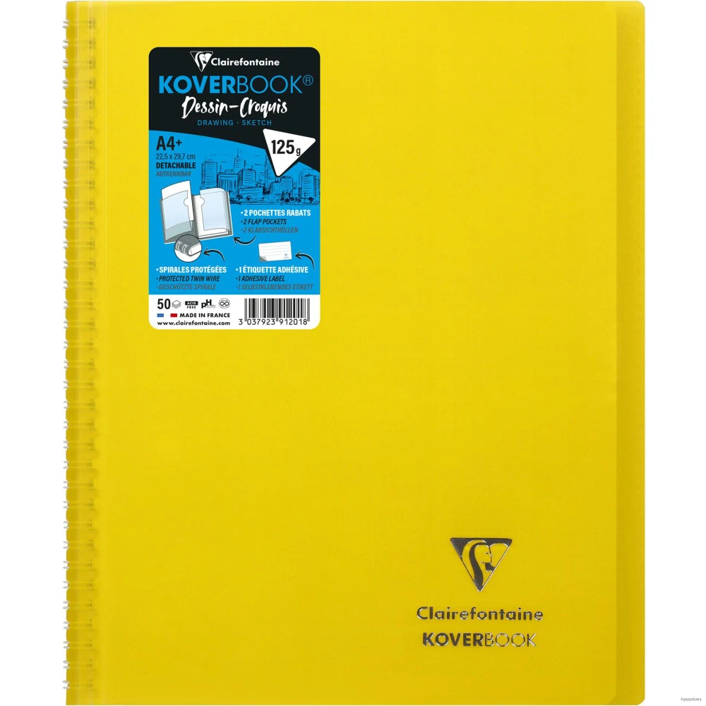Zápisník Clairefontaine Koverbook Bright A4+, čistý, 50 listov