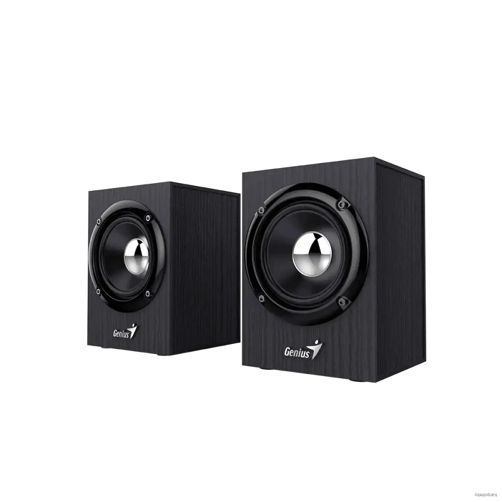Genius reproduktory SP-HF385BT, 2.0, 4W, čierne, regulácia hlasitosti, BT, drevené, 3,5 mm jack/ bluetooth, 150Hz-20kHz