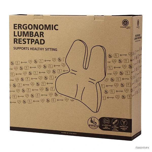 Bedrová opierka, ergonomická, šedá, pamäťová pena, Powerton
