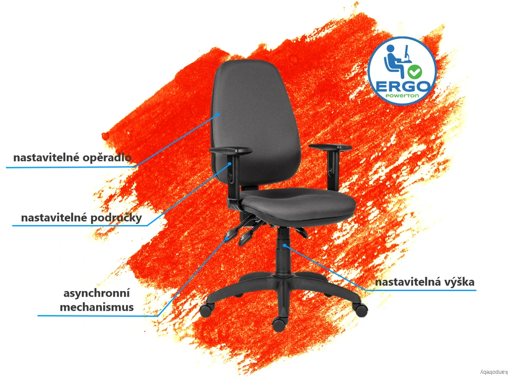 Powerton Kancelárske ergonomické kreslo Anna, Modré