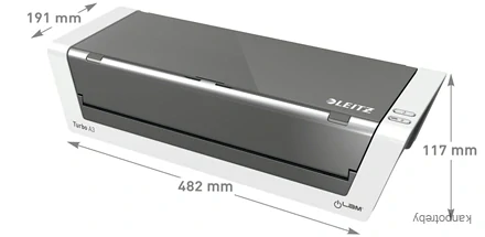 Laminovací stroj, A3, 80-250 mikron, LEITZ "iLAM Touch 2 Turbo", biely-antracitový