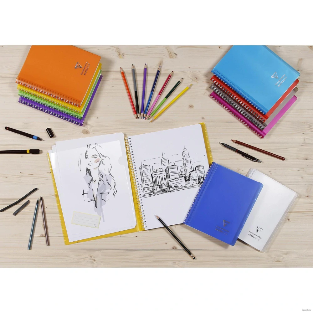 Zápisník Clairefontaine Koverbook Bright A4+, čistý, 50 listov