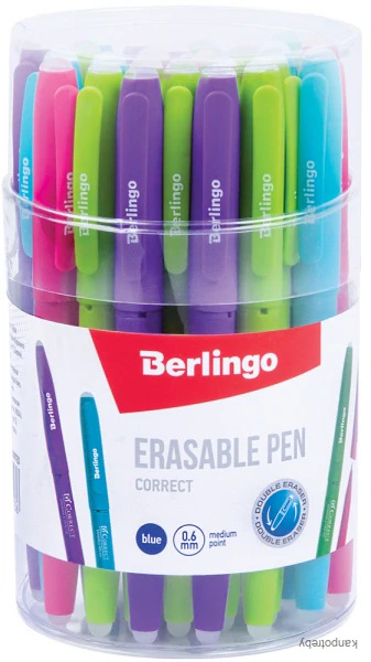 Berlingo, roller gélový, modrý, 20ks, 0.6mm, Correct, gumovateľný