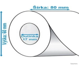 Kotúčik do pokladne 80/60/17, 42m, 48g, termo, kartón 60 ks, cena za kus