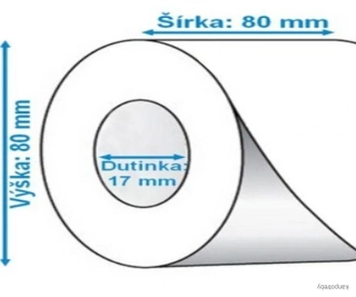 Kotúčik do pokladne 80/80/17, 78m, 48g, termo, kartón 45 ks, cena za kus