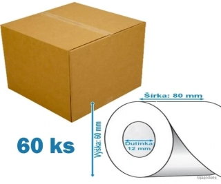 Kotúčik do pokladne 80/60/12, 44m, 48g, termo, kartón 60 ks, cena za kartón