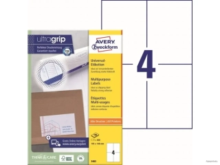 Etikety univerzálne 105x148mm Avery A4 100 hárkov