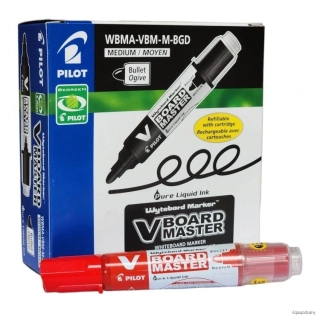 Popisovač na tabule, 2,3 mm, kužeľový, PILOT "V-Board Master", červený/10