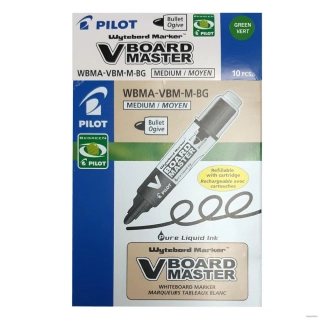 Popisovač na tabule, 2,3 mm, kužeľový, PILOT "V-Board Master", zelený/10