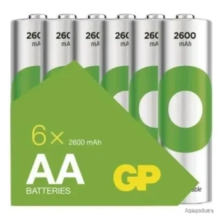 Nabíjacia batéria, AA (HR6), 1.2V, 2600 mAh, GP, papierová krabička, 6-pack, ReCyko